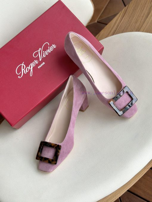 Amber buckle, high-quality produced in Dongguan, suede pink purple,As a must-have shoe brandvq0ce8r4 - Image 5