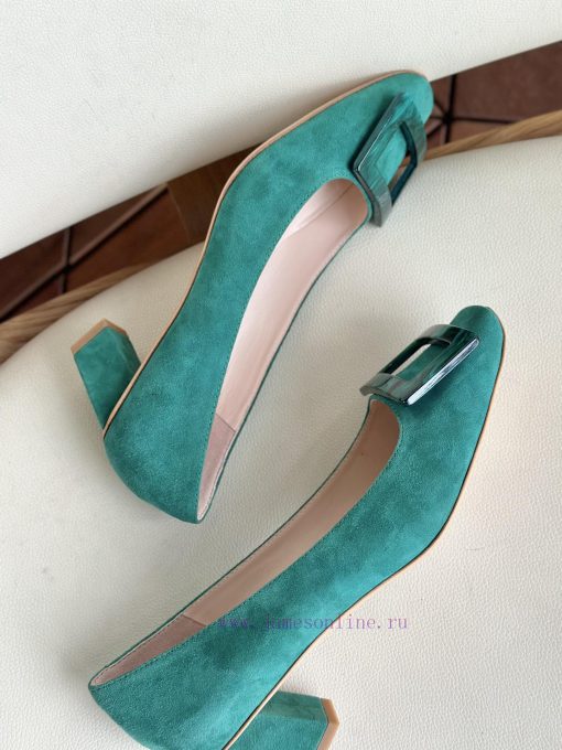 Amber buckle, high-quality produced in Dongguan, suede jade color,As a must-have shoe brand 40oecuy1 - Image 8