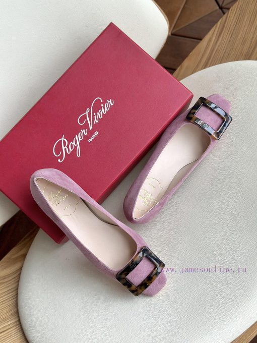 Amber buckle, high-quality produced in Dongguan, suede pink purple,As a must-have shoe brandvq0ce8r4 - Image 6