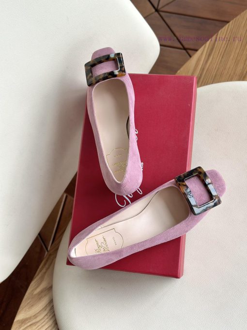 Amber buckle, high-quality produced in Dongguan, suede pink purple,As a must-have shoe brandvq0ce8r4 - Image 7