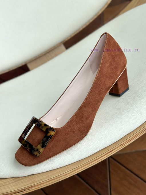 Amber buckle, high-quality produced in Dongguan, suede coffee color,As a must-have shoe bran6wijf69a - Image 2