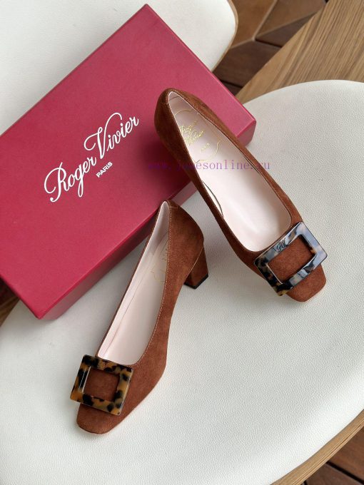 Amber buckle, high-quality produced in Dongguan, suede coffee color,As a must-have shoe bran6wijf69a - Image 5