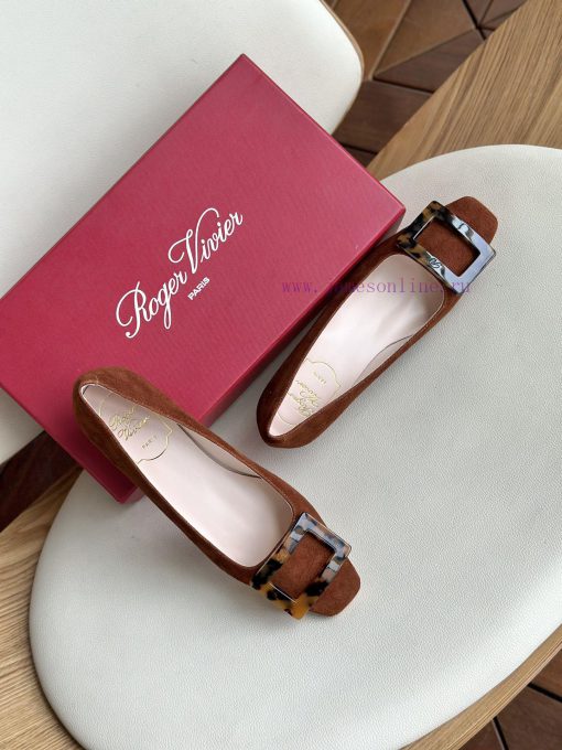Amber buckle, high-quality produced in Dongguan, suede coffee color,As a must-have shoe bran6wijf69a - Image 6