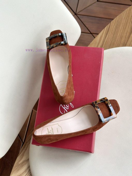 Amber buckle, high-quality produced in Dongguan, suede coffee color,As a must-have shoe bran6wijf69a - Image 7