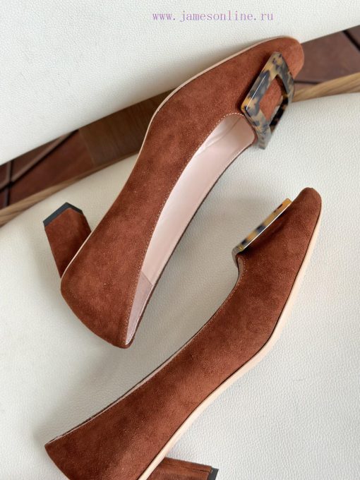 Amber buckle, high-quality produced in Dongguan, suede coffee color,As a must-have shoe bran6wijf69a - Image 8