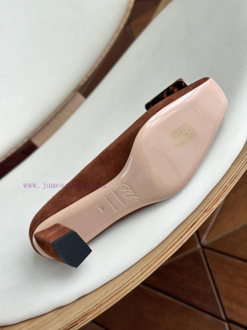 Amber buckle, high-quality produced in Dongguan, suede coffee color,As a must-have shoe bran6wijf69a - Image 9