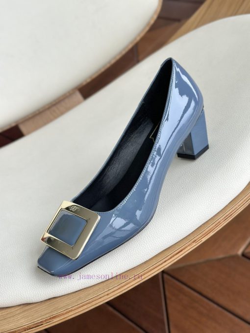 Dongguan produced high-quality, classic square buckle, blue cowhide paint,As a must-have sho1t3gmqtf