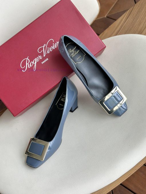 Dongguan produced high-quality, classic square buckle, blue cowhide paint,As a must-have sho1t3gmqtf - Image 5