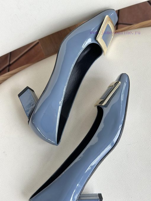Dongguan produced high-quality, classic square buckle, blue cowhide paint,As a must-have sho1t3gmqtf - Image 8