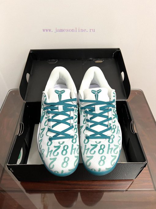 Real shot of the Nike Kobe 8 Protro "Aqua" featuring a mesh upper and eye-catching repeatinge50cqsc9 - Image 8