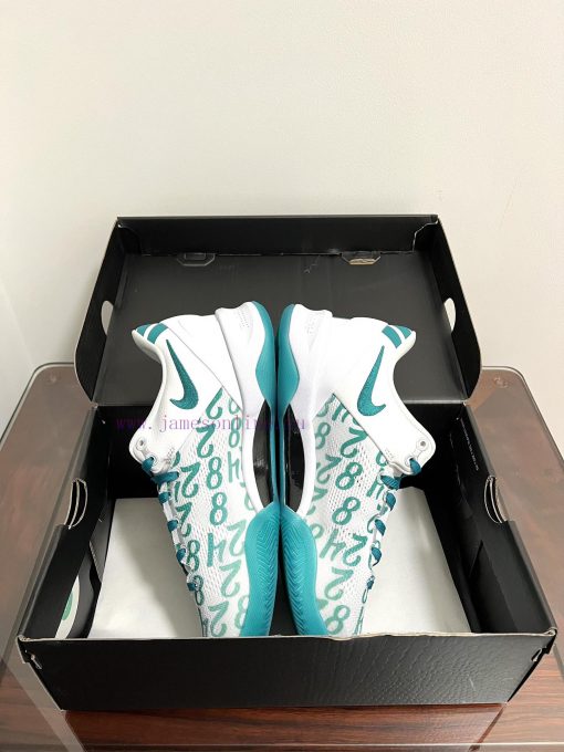Real shot of the Nike Kobe 8 Protro "Aqua" featuring a mesh upper and eye-catching repeatinge50cqsc9 - Image 9