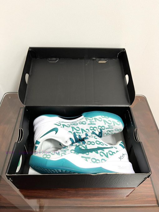 Real shot of the Nike Kobe 8 Protro "Aqua" featuring a mesh upper and eye-catching repeatinge50cqsc9 - Image 10