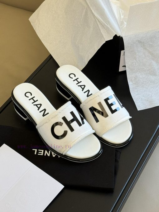 chane…l ss24 new arrival～Chanel 24 Spring/Summer Small Thick Heel Slippers New ProductCotton8a0akoer