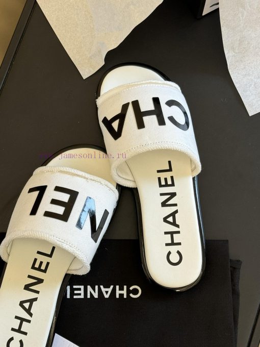 chane…l ss24 new arrival～Chanel 24 Spring/Summer Small Thick Heel Slippers New ProductCotton8a0akoer - Image 6