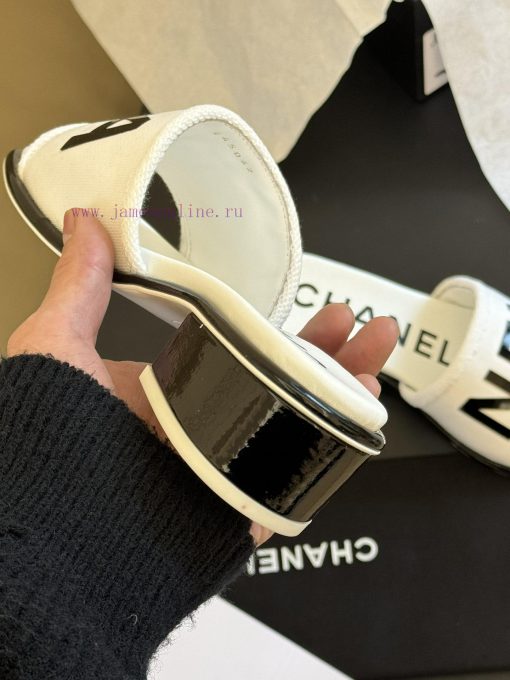 chane…l ss24 new arrival～Chanel 24 Spring/Summer Small Thick Heel Slippers New ProductCotton8a0akoer - Image 9