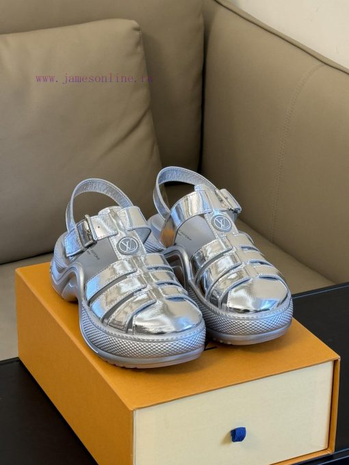 Top qualityL... V Retro Sports Sandals New ProductLacquer leather upper, sheepskin lining, f46qgz5rd - Image 3