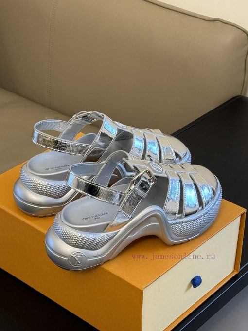 Top qualityL... V Retro Sports Sandals New ProductLacquer leather upper, sheepskin lining, f46qgz5rd - Image 5