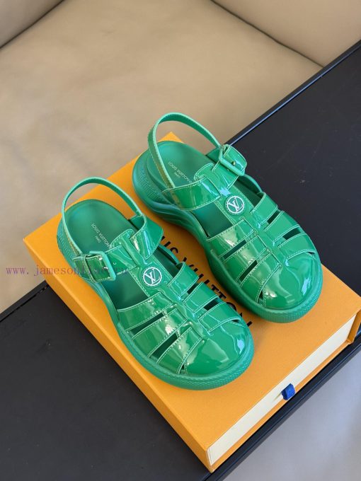Top qualityL... V Retro Sports Sandals New ProductLacquer leather upper, sheepskin lining, fpynfdtzb - Image 4