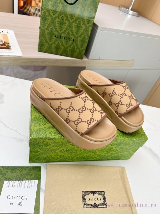 ️GUCCI2024 new limited edition top of the line Gucci ice cream thick soled slippers officialzqc5uawc - Image 3