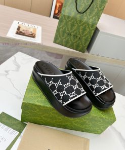️GUCCI2024 new limited edition top of the line Gucci ice cream thick soled slippers officialdr172nms
