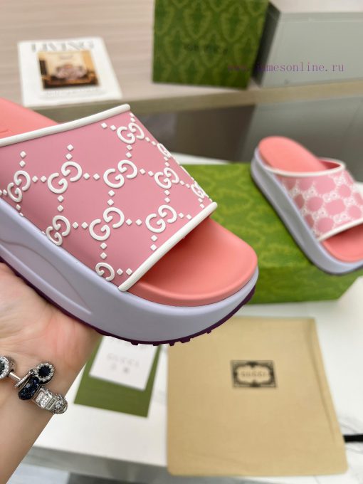 ️GUCCI2024 new limited edition top of the line Gucci ice cream thick soled slippers officialcvx6p5by - Image 7