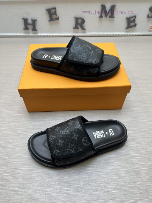 LOUIS VUITTON LV official website's popular men's Velcro slippers are available for sale simjbenfn2e - Image 5