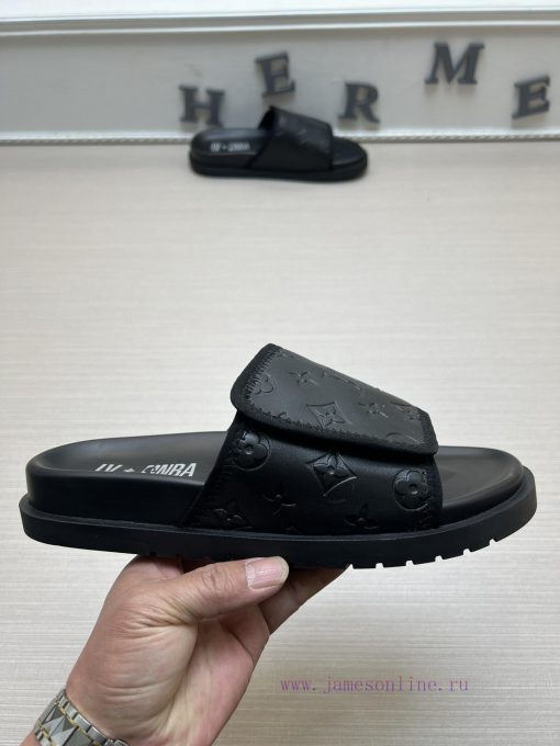 LOUIS VUITTON LV official website's popular men's Velcro slippers are available for sale simptlqbzxh - Image 6