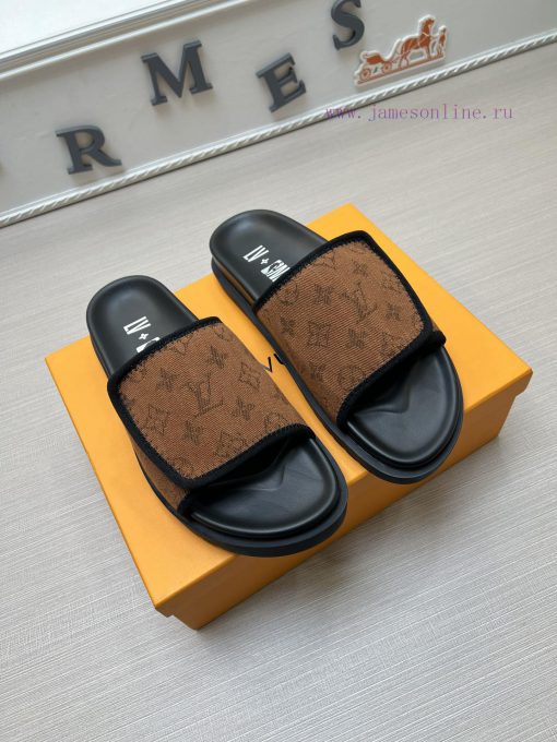 LOUIS VUITTON LV official website's popular men's Velcro slippers are available for sale simo08riwkc - Image 4