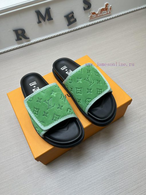 LOUIS VUITTON LV official website's popular men's Velcro slippers are available for sale sim9umaqqcu - Image 4