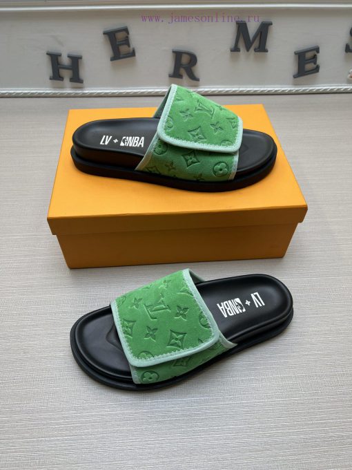 LOUIS VUITTON LV official website's popular men's Velcro slippers are available for sale sim9umaqqcu - Image 5