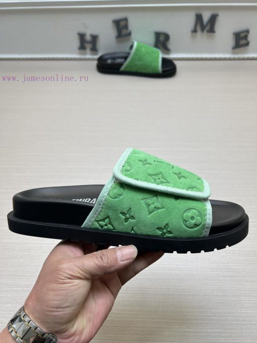 LOUIS VUITTON LV official website's popular men's Velcro slippers are available for sale sim9umaqqcu - Image 6