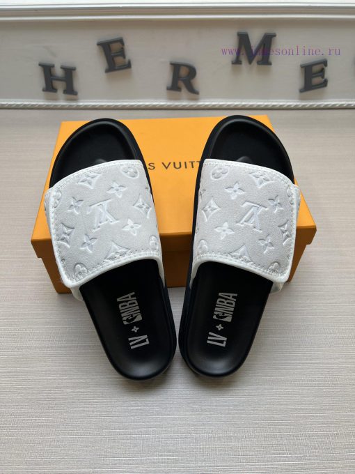 LOUIS VUITTON LV official website's popular men's Velcro slippers are available for sale sim56la1t7w - Image 3