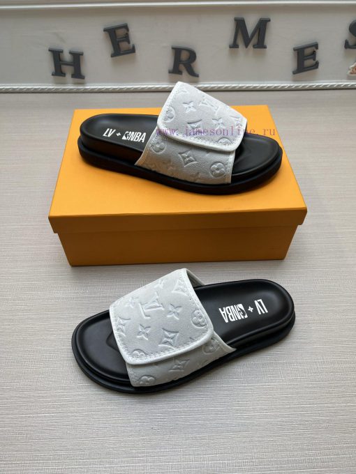 LOUIS VUITTON LV official website's popular men's Velcro slippers are available for sale sim56la1t7w - Image 5