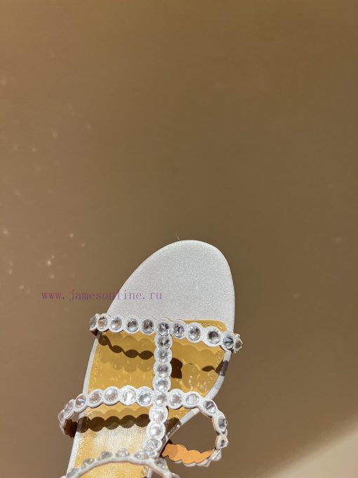 The mostAQUAZURA Big Pineapple Water Diamond Decorative Coarse Heel Sandals2024 Spring/Summewabw06ai - Image 5