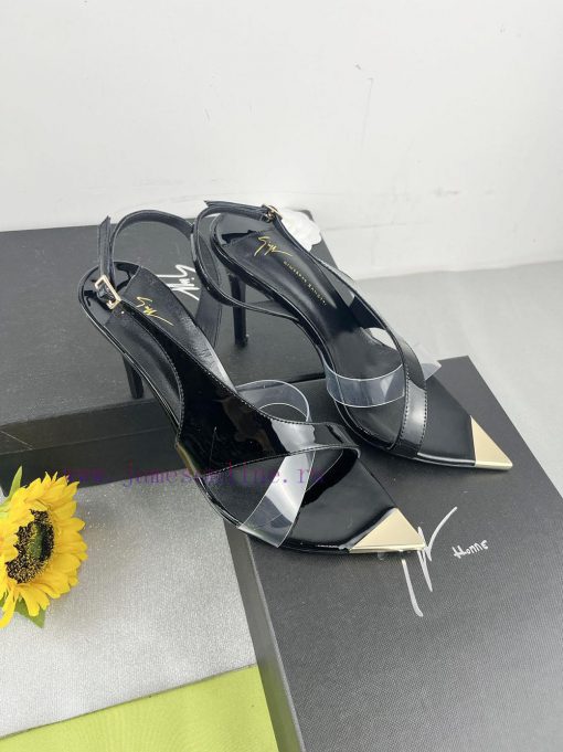 Giuseppe ZanottiSelected black imitation patent leather synthetic fabric with modern light akob1fdxx - Image 3