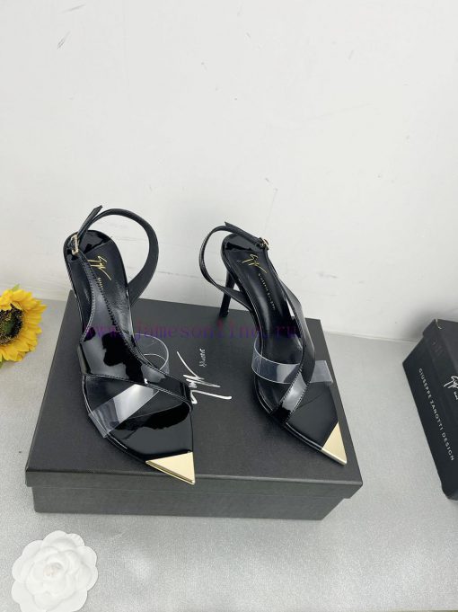 Giuseppe ZanottiSelected black imitation patent leather synthetic fabric with modern light akob1fdxx - Image 4