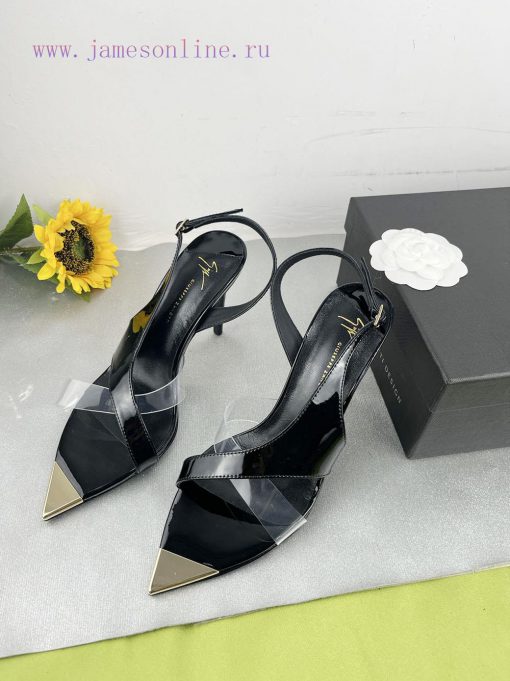 Giuseppe ZanottiSelected black imitation patent leather synthetic fabric with modern light akob1fdxx - Image 5