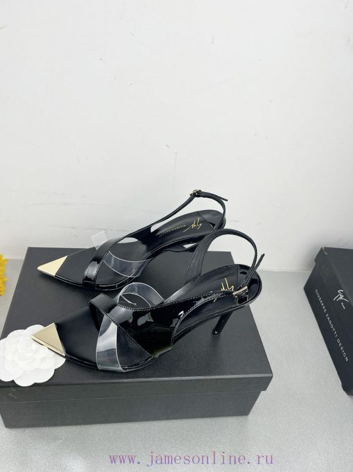 Giuseppe ZanottiSelected black imitation patent leather synthetic fabric with modern light akob1fdxx - Image 6