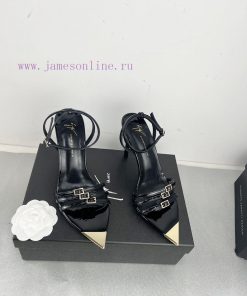 Giuseppe ZanottiSelected black imitation patent leather synthetic fabric with modern light asa5pen2k