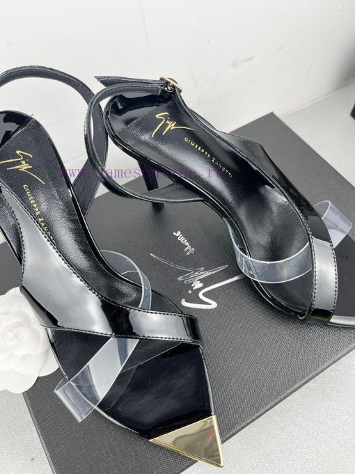 Giuseppe ZanottiSelected black imitation patent leather synthetic fabric with modern light akob1fdxx - Image 9