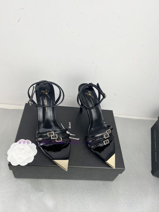 Giuseppe ZanottiSelected black imitation patent leather synthetic fabric with modern light asa5pen2k - Image 2