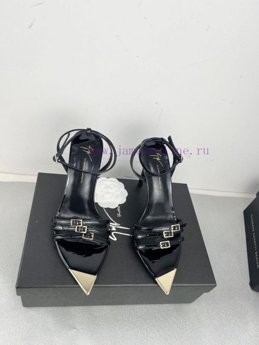 Giuseppe ZanottiSelected black imitation patent leather synthetic fabric with modern light asa5pen2k - Image 5