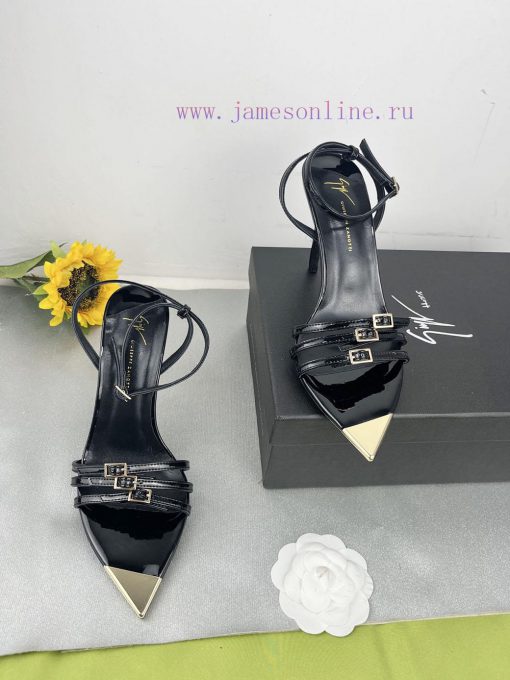 Giuseppe ZanottiSelected black imitation patent leather synthetic fabric with modern light asa5pen2k - Image 6