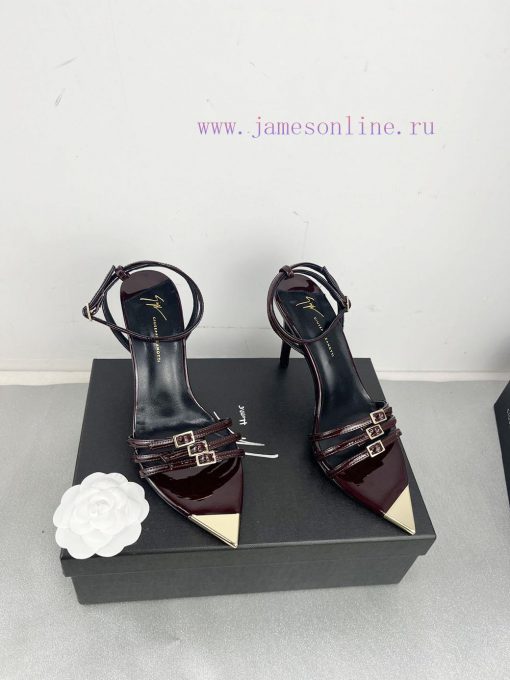 Giuseppe ZanottiSelected black imitation patent leather synthetic fabric with modern light agnzzyoxj
