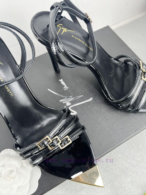 Giuseppe ZanottiSelected black imitation patent leather synthetic fabric with modern light asa5pen2k - Image 8