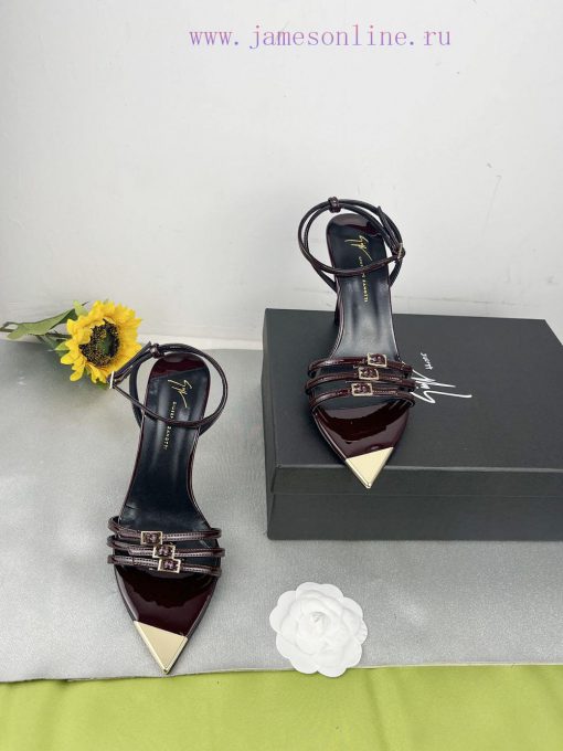 Giuseppe ZanottiSelected black imitation patent leather synthetic fabric with modern light agnzzyoxj - Image 4