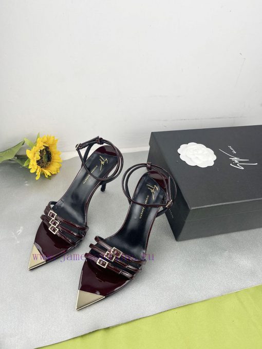 Giuseppe ZanottiSelected black imitation patent leather synthetic fabric with modern light agnzzyoxj - Image 6