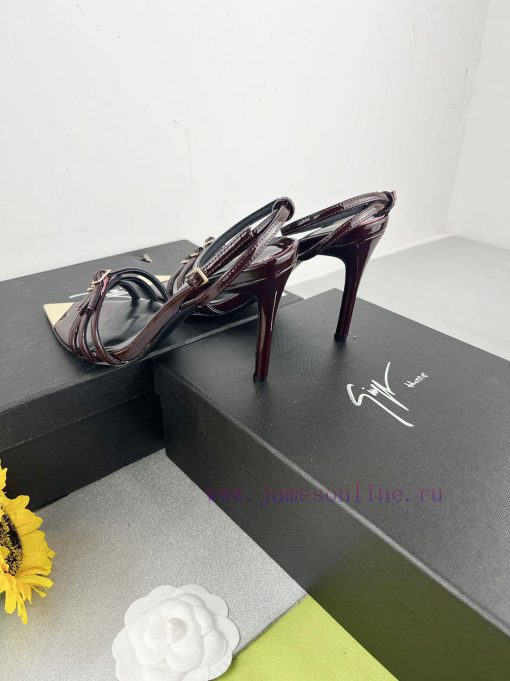 Giuseppe ZanottiSelected black imitation patent leather synthetic fabric with modern light agnzzyoxj - Image 8