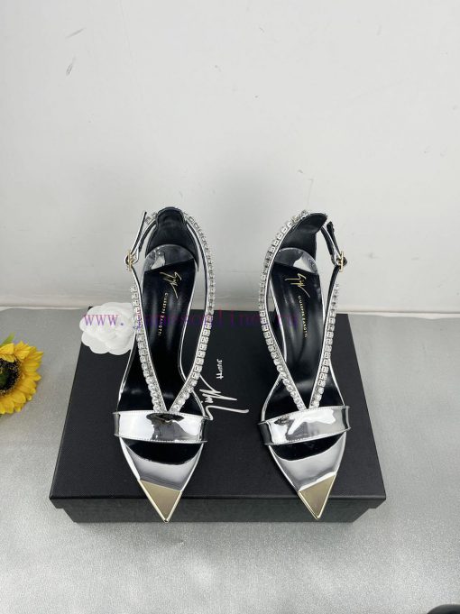 Giuseppe ZanottiSelected black imitation patent leather synthetic fabric with modern light auta6zwj5 - Image 2