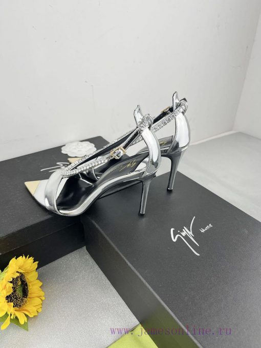 Giuseppe ZanottiSelected black imitation patent leather synthetic fabric with modern light auta6zwj5 - Image 7
